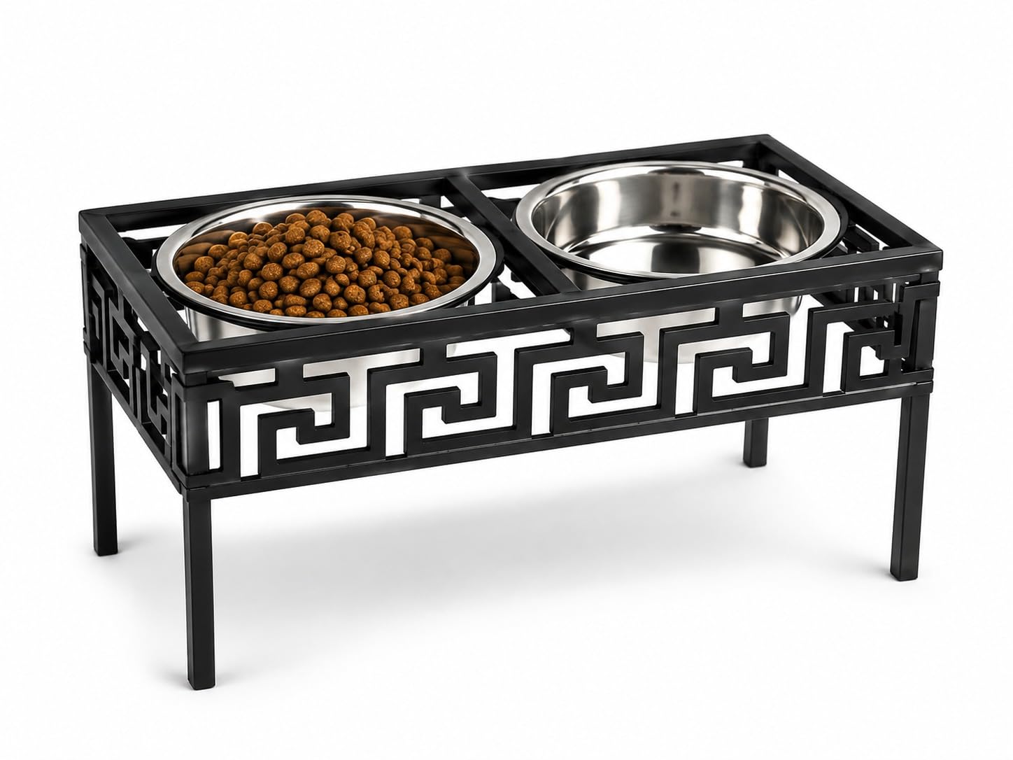 LUXORIA & CO. Elevated Dog Bowl Stand with 2 Stainless Steel Bowls | Raised Metal Pet Feeding Station for Small & Medium Dogs & Cats | Non-Slip, Durable Iron Frame | Food & Water Feeder, Black-image-33