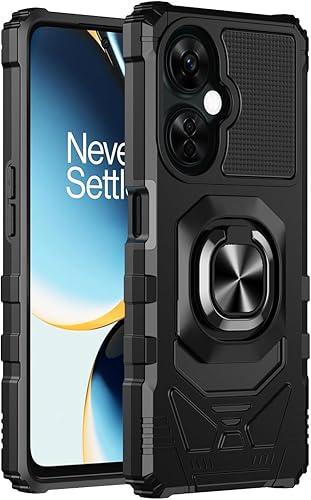 Funda compatible con OnePlus Nord N30 5G con protector de pantalla, soporte de anillo para montaje magnético de automóvil, grado militar, resistente