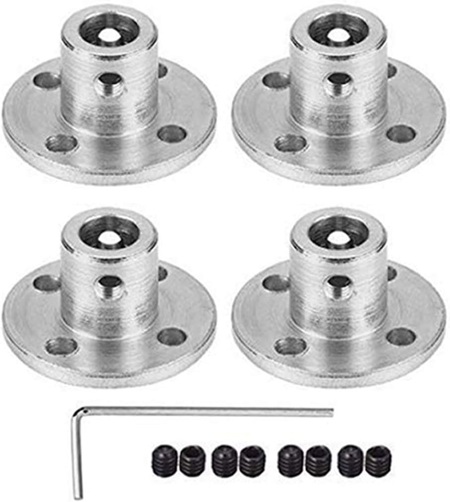 daier 4Pcs 6mm Flange Shaft Coupling Connectors - Durable 45# Steel Rigid Couplers for RC Model Motors, Airplanes & DIY Boats