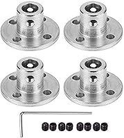 daier 4Pcs 6mm Flange Shaft Coupling Connectors - Durable 45# Steel Rigid Couplers for RC Model Motors, Airplanes & DIY Boats