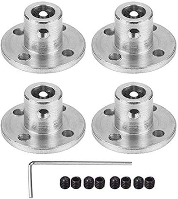 4Pcs Flange Coupling Connector, Rigid Guide Model Coupler Accessory, Shaft Axis Fittings for DIY RC Model Motors (6mm)