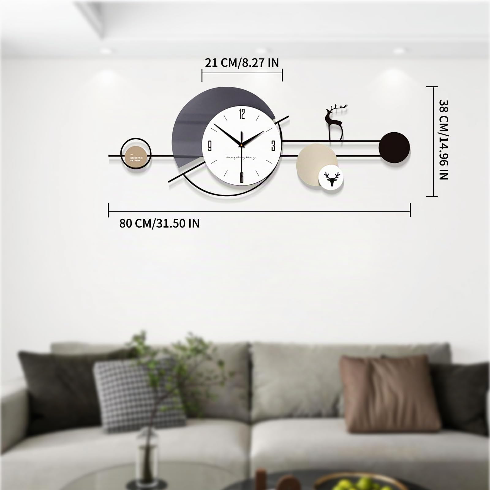 Relojes de Pared Modernos, Reloj De Pared Grande Silencioso Creativo, Decoración de Pared para Escuela, Sala de Estar, Cocina, Oficina