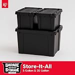 IRIS USA 75.7 L Lockable Storage Totes with Lids, 6 Pack, Heavy-Duty Stackable Containers, Garage Organizing Bins Moving Tubs, Rugged Sturdy Equipment Utility Box - Black