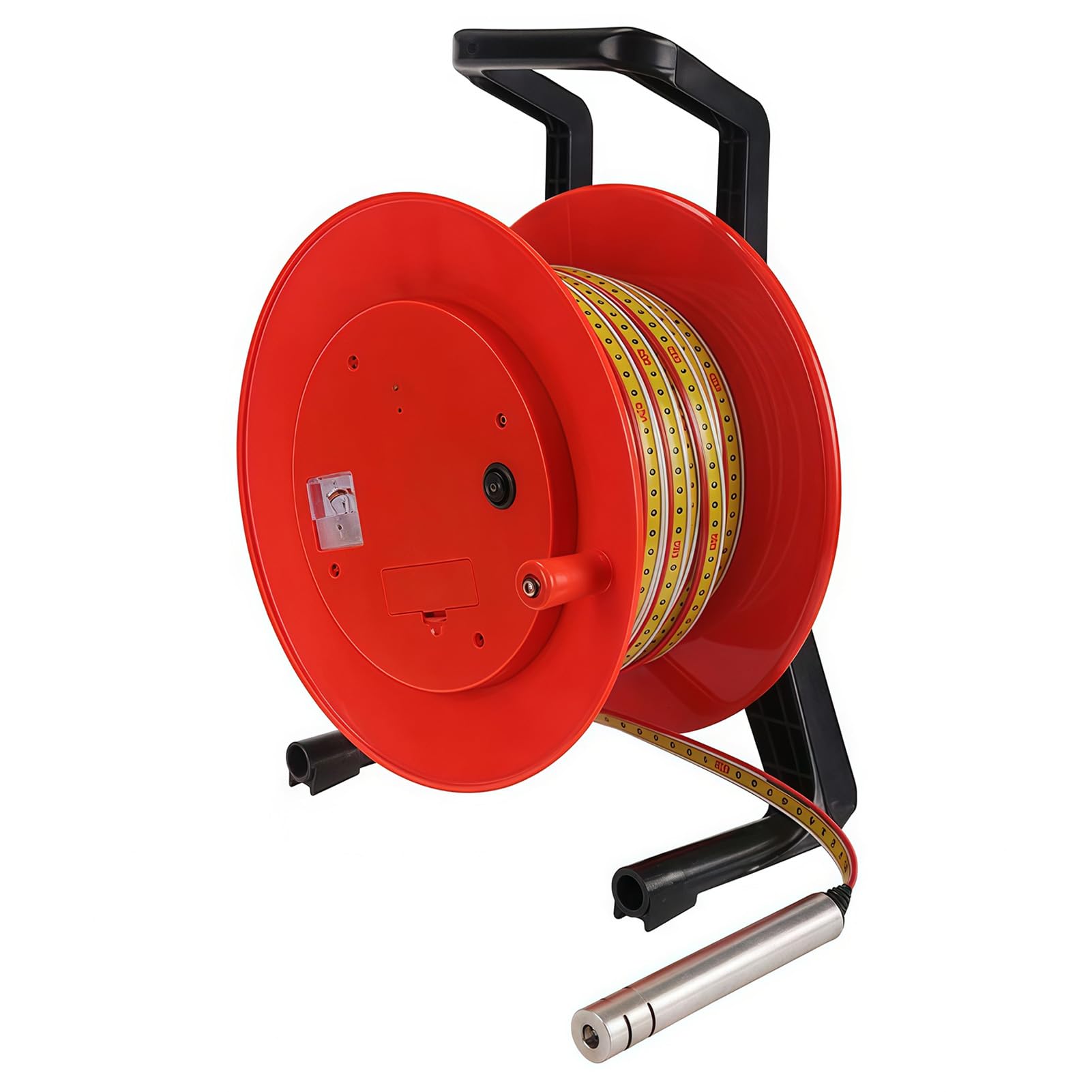 MFYDPP Water Level Meter,Well Water Depth Meter,Steel Ruler Water Level Meter,with Buzzer Alert And Voltmeter,for Wells Boreholes Reservoirs And Pipes(Size:150m,Color:red)