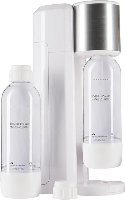 LEVIVO Water Carbonator Set / Drinking Water Carbonator Set incl. 2 soda bottles 0,75 L made of PET, White.