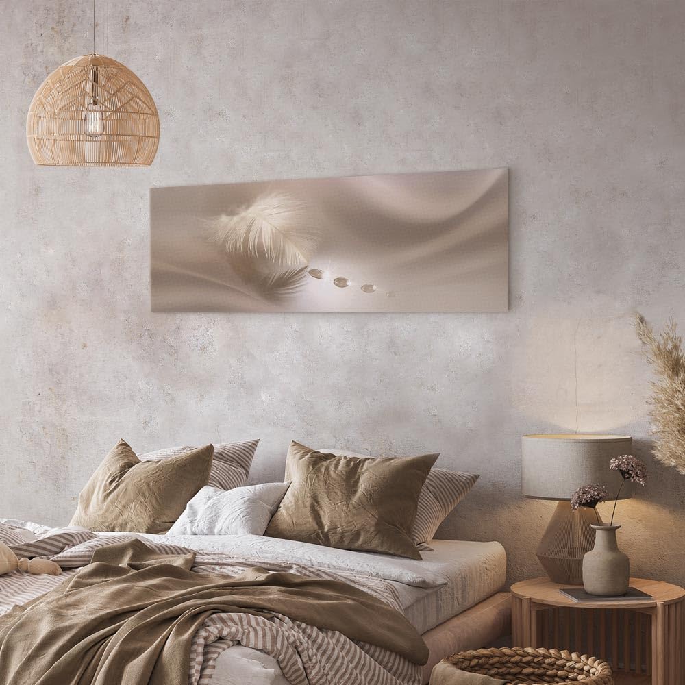 murando - Akustikbild Abstrakt Feder, 150x50 cm, 1-teilig, Schallschutz