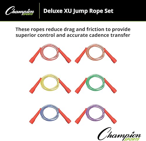 Miniatura 14 de Champion Sports Juego de cuerdas de salto de vinilo XU de lujo, en múltiples longitudes