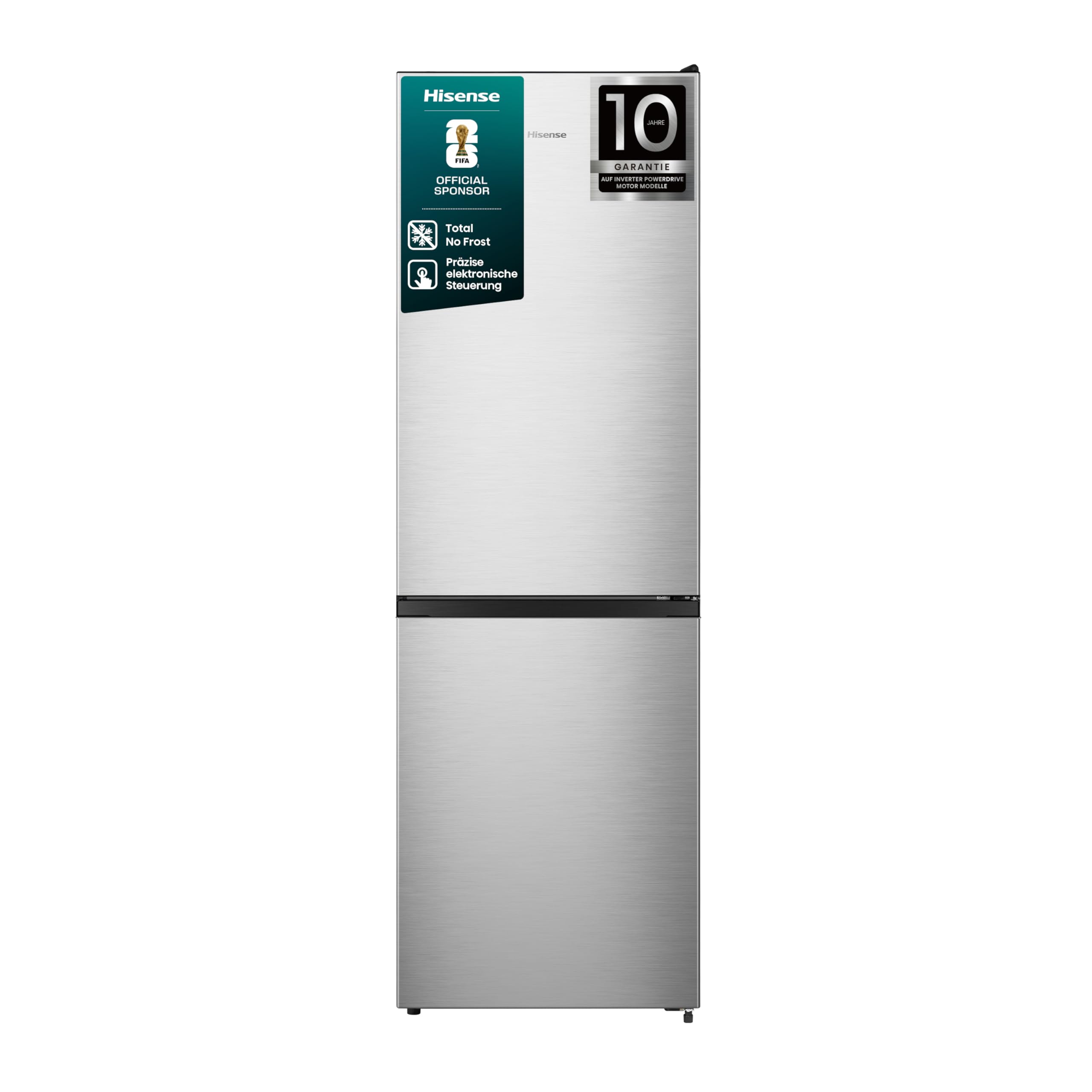 Hisense RB3N300NECA Kühl- Gefrierkombination/Total NoFrost/Türöffnung bis 90°/Multiflow 360°/Flaschenhalter/FreshZone/304L (207+97)/Advanced/BxHxT: 59