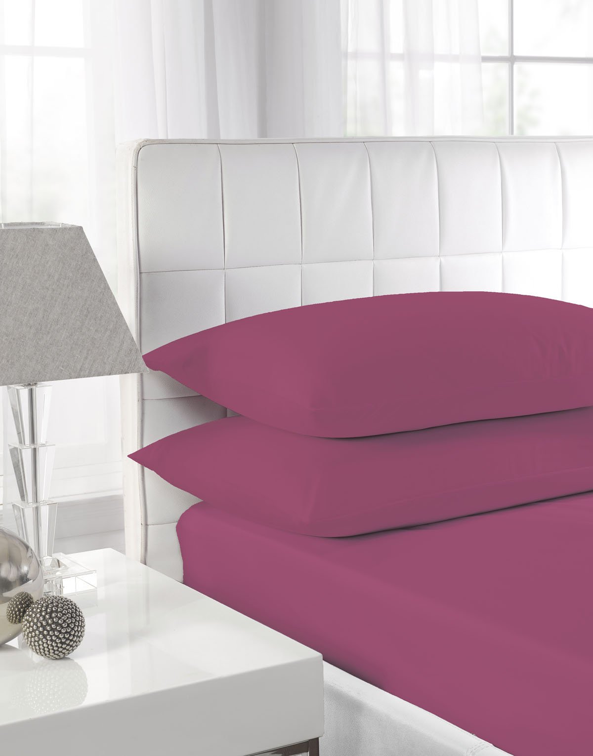 Textiles Direct Aubergine Easy Care Polycotton King Size Fitted Valance Sheet