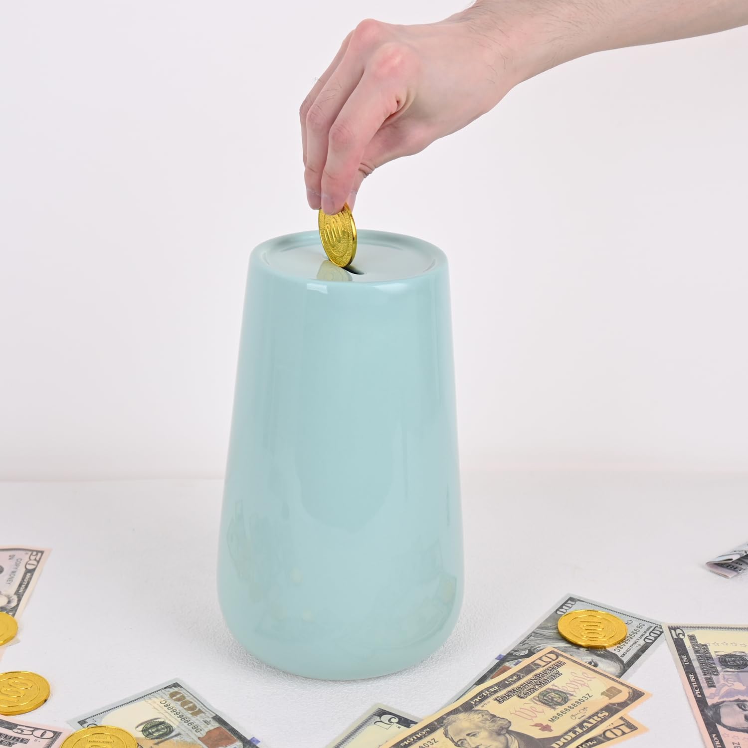 Ceramic Piggy Bank for Adults Must Break to Open,Money Bank for Boys,Alcancias De Dinero para Adultos,Coin Bank for Girls,Unopenable Money Box,Money Jar