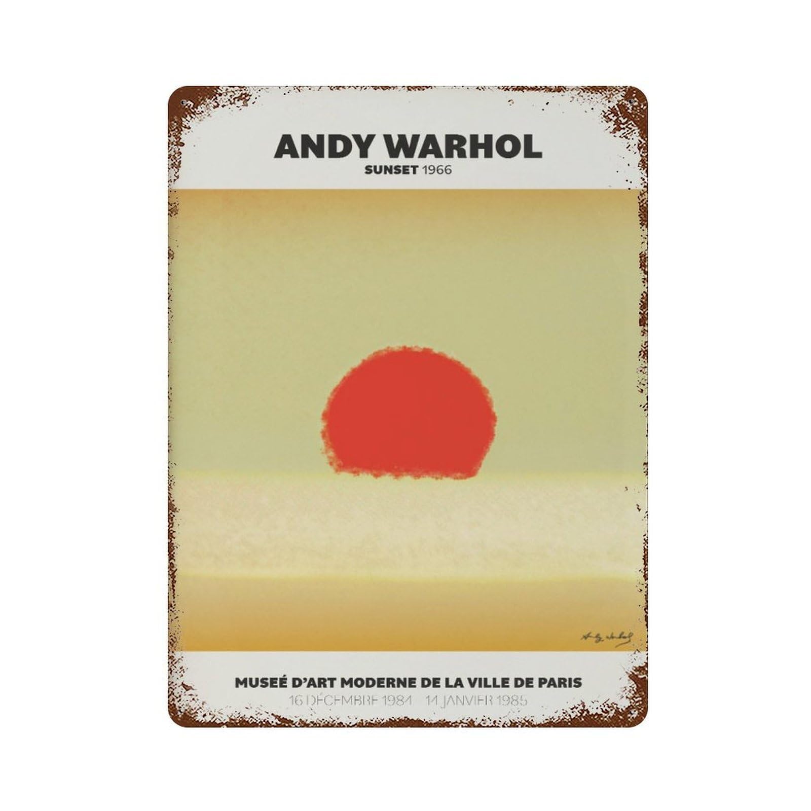 xiaoxiaoshen Andy Warhol Sunset Exhibition Pop Wall Decor Art Metal Tin Poster Modern Home Decor Art Home Bar Shop Decorations Vintage Sign 40x30cm