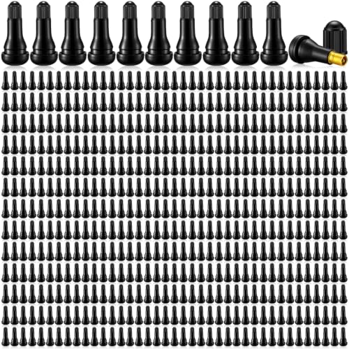 Image of Tallew 700 Pieces TR413 Tire Valve Stems, Rubber Snap-in Tubeless, Black