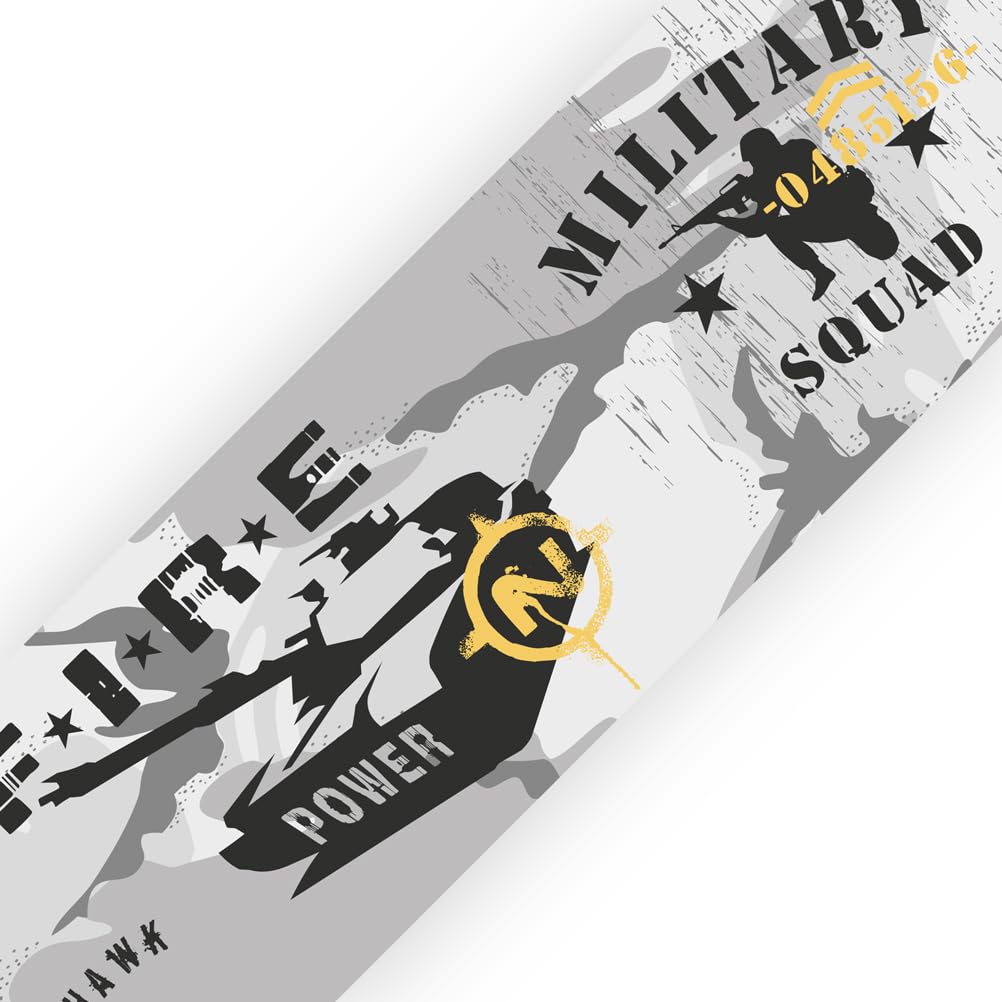 SuperDuperDecor - Military Squad Leader - Bedroom Wall Border - Eco 1.3m Self Adhesive Strips - Grey