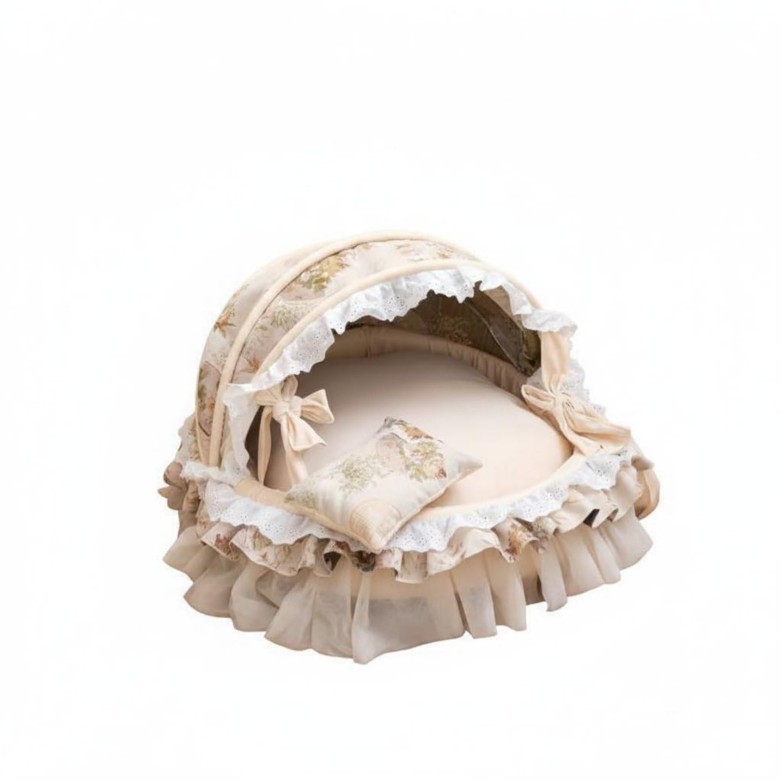 predolo Cuccia Portatile per Gatti, Cuccia Gatto Interno Antigraffio Semichiuso Nido, Lettino per Gatto Morbido e Leggero, Retro Chinese