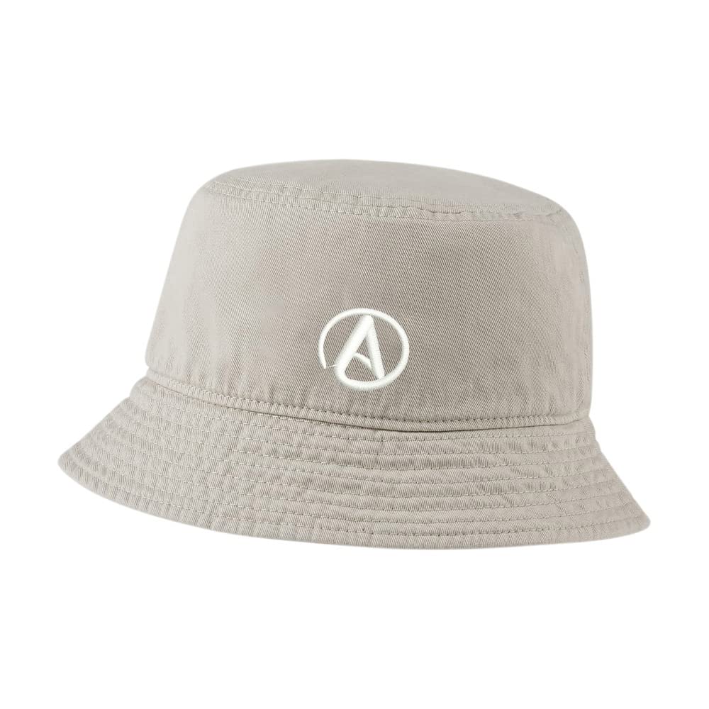 L8502-LXYB Men's Bucket Hat Atheist 1 Embroidered Cotton Washed Unisex Casual Fisherman Hat (Beige,7 5/8)