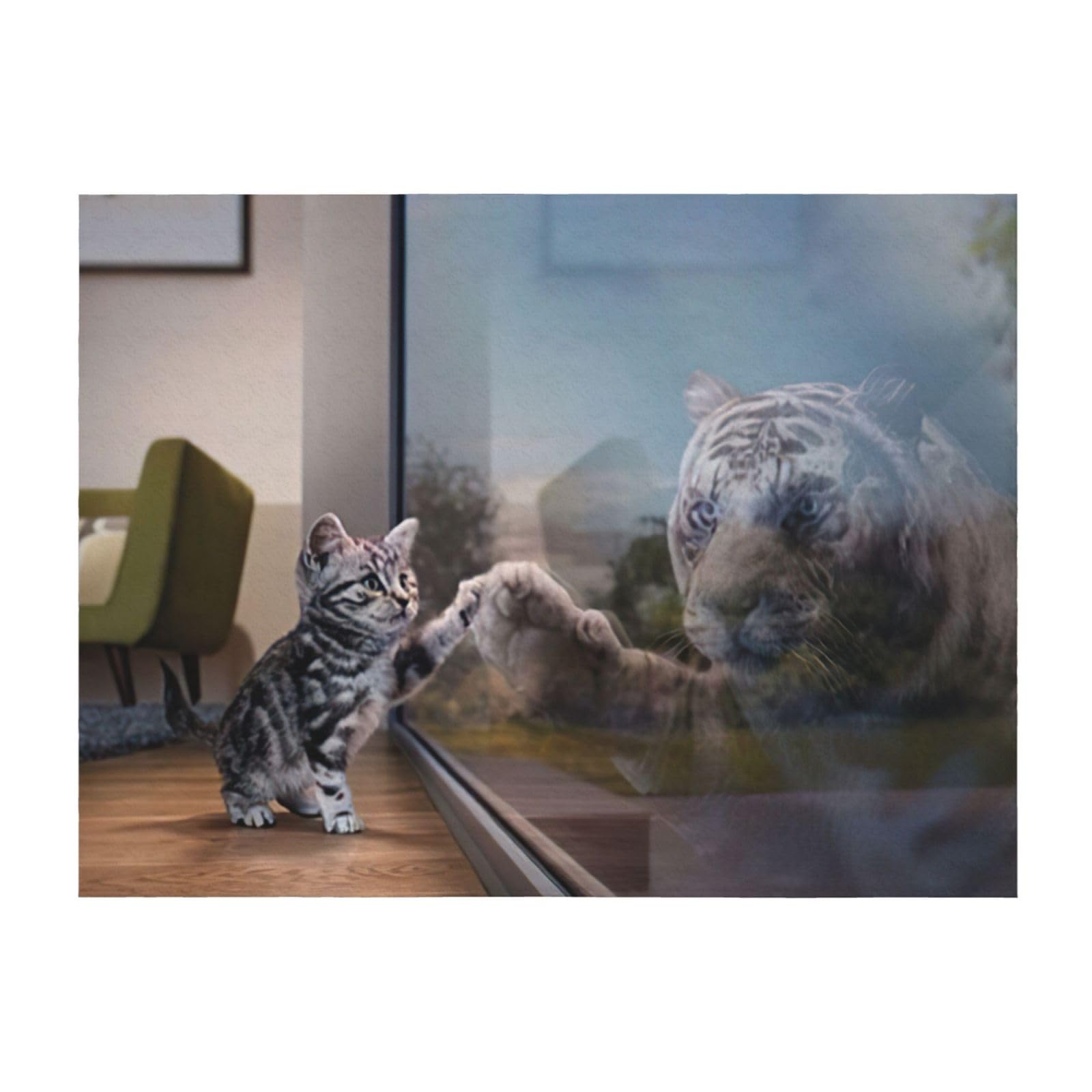 Couverture de lit EdWal microfibre légère chat tigre réfléchissant