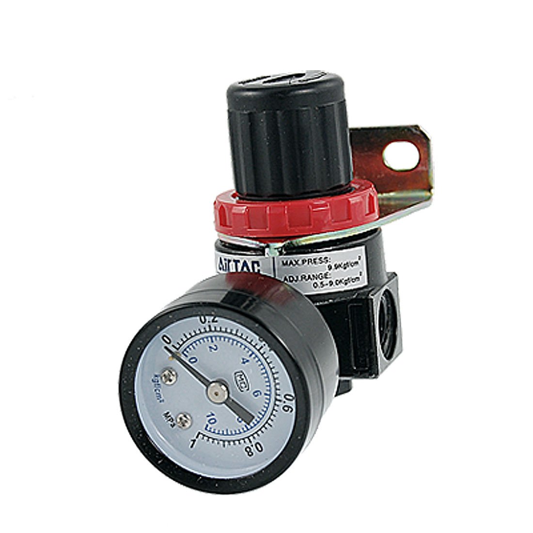 Sourcingmap AR-2000 Pneumatic Air Source Treatment Pressure Regulator, Black, Red