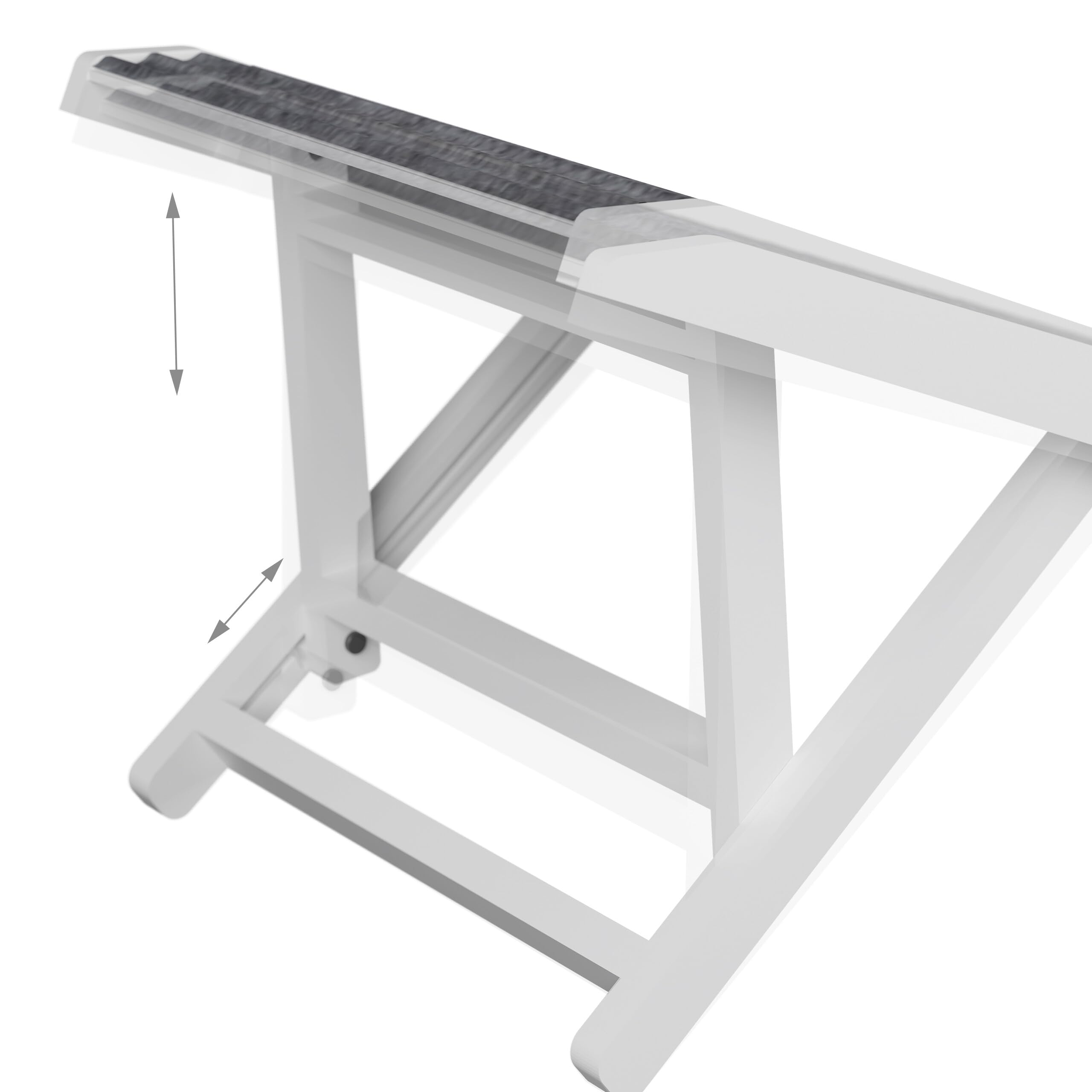 Relaxdays Rampe pour Chiens réglable 38-43 cm Pliable antidérapante Bois 35 kg Gris/Blanc