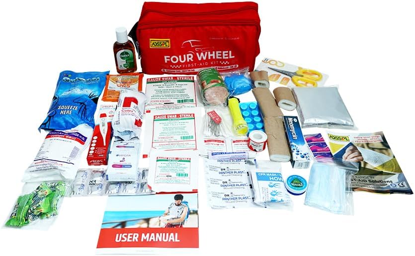 First Aid Kit - 105 Piece - Small First Aid Kit (with all items) for Camping, Hiking, Backpacking, Travel, Vehicle, Outdoors - Emergency & Medical Supplies