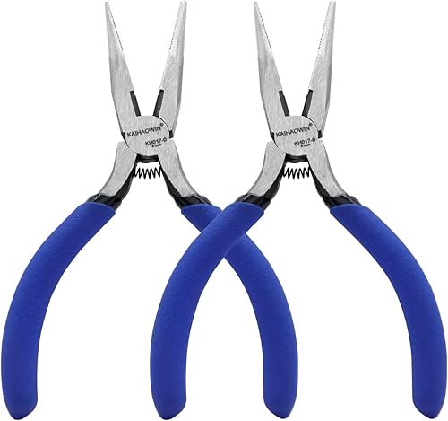 Miniatura 10 de KAIHAOWIN Mini Alicates de Punta de Aguja de 5" - Paquete de 5 KAIHAOWIN Alicates Pequeños de Punta Larga con Cortadores de Alambre, Alicates