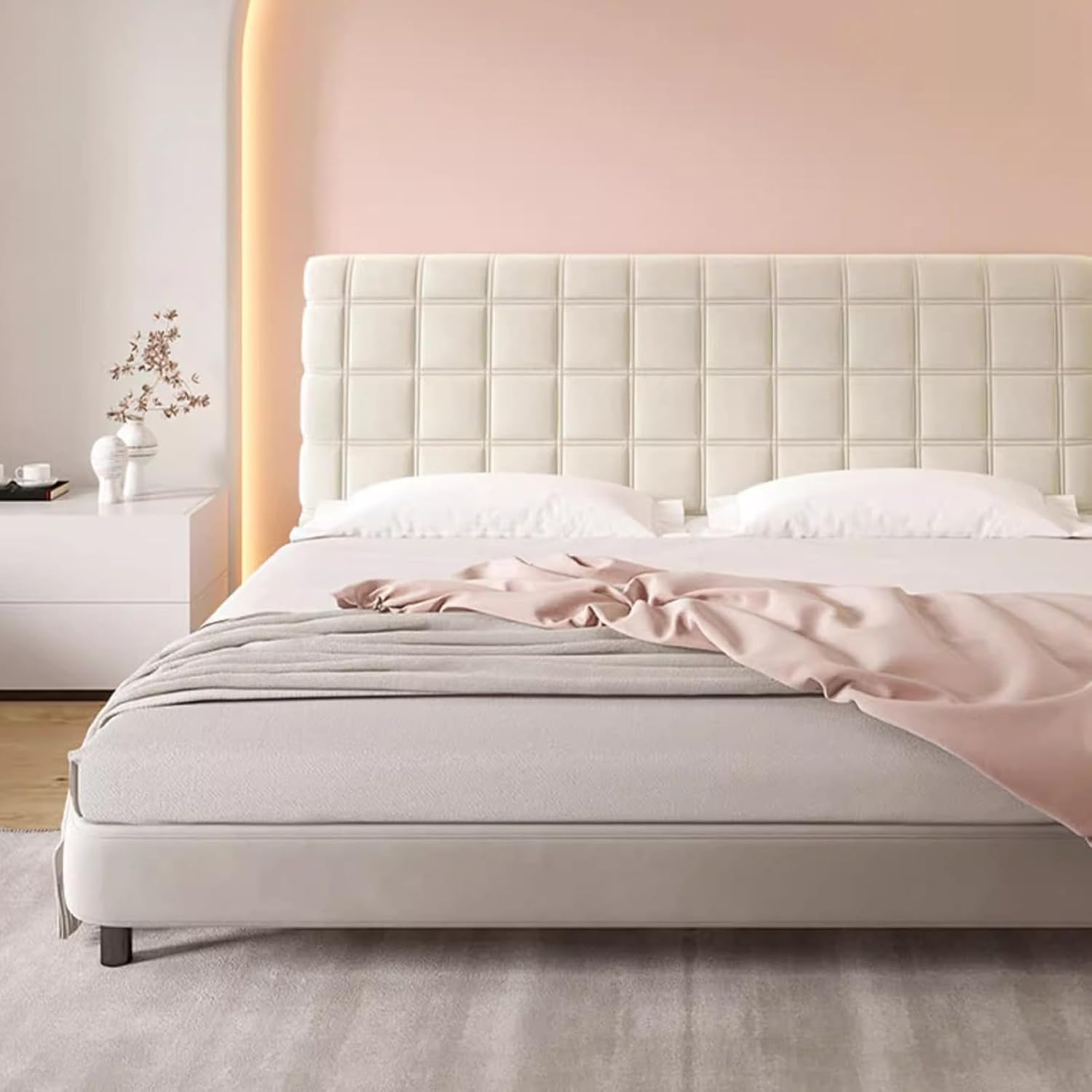 UYSELA Velvet Bed Headboard Slipcover Protector Stretch Single/Double Bed Headboard Covers All-Inclusive Upholstered Backrest Cover