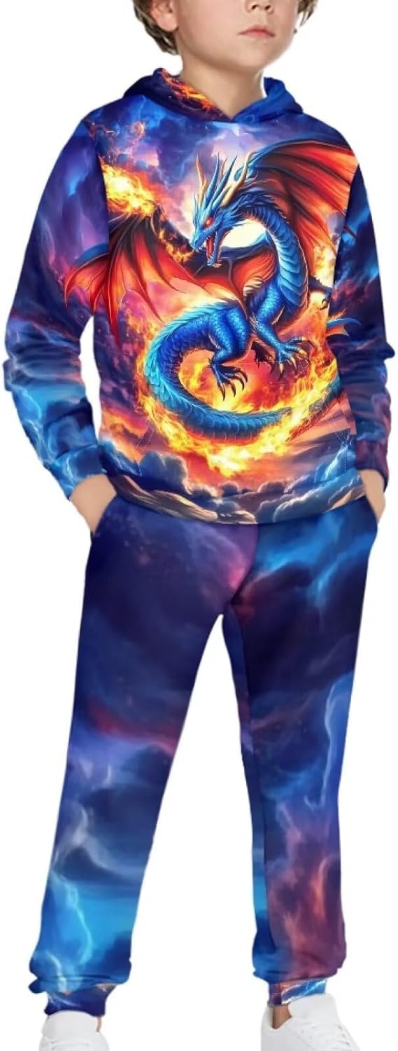 DISNIMO Hoodie for Boys Galaxy Sweatshirt and Sweatpants Set Kids Sweatsuits Hooded Jogger Sweat Pants 2 Piece