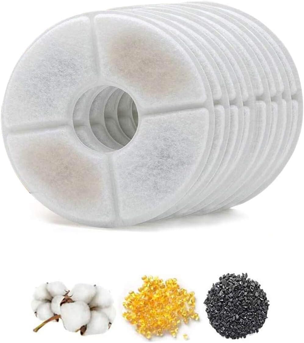 Cat Water Fountain Filter Cat Fountain Filter, Activated Carbon Resin Replacement Filter Cartridges for Pet Dogs Drinking 8Pack