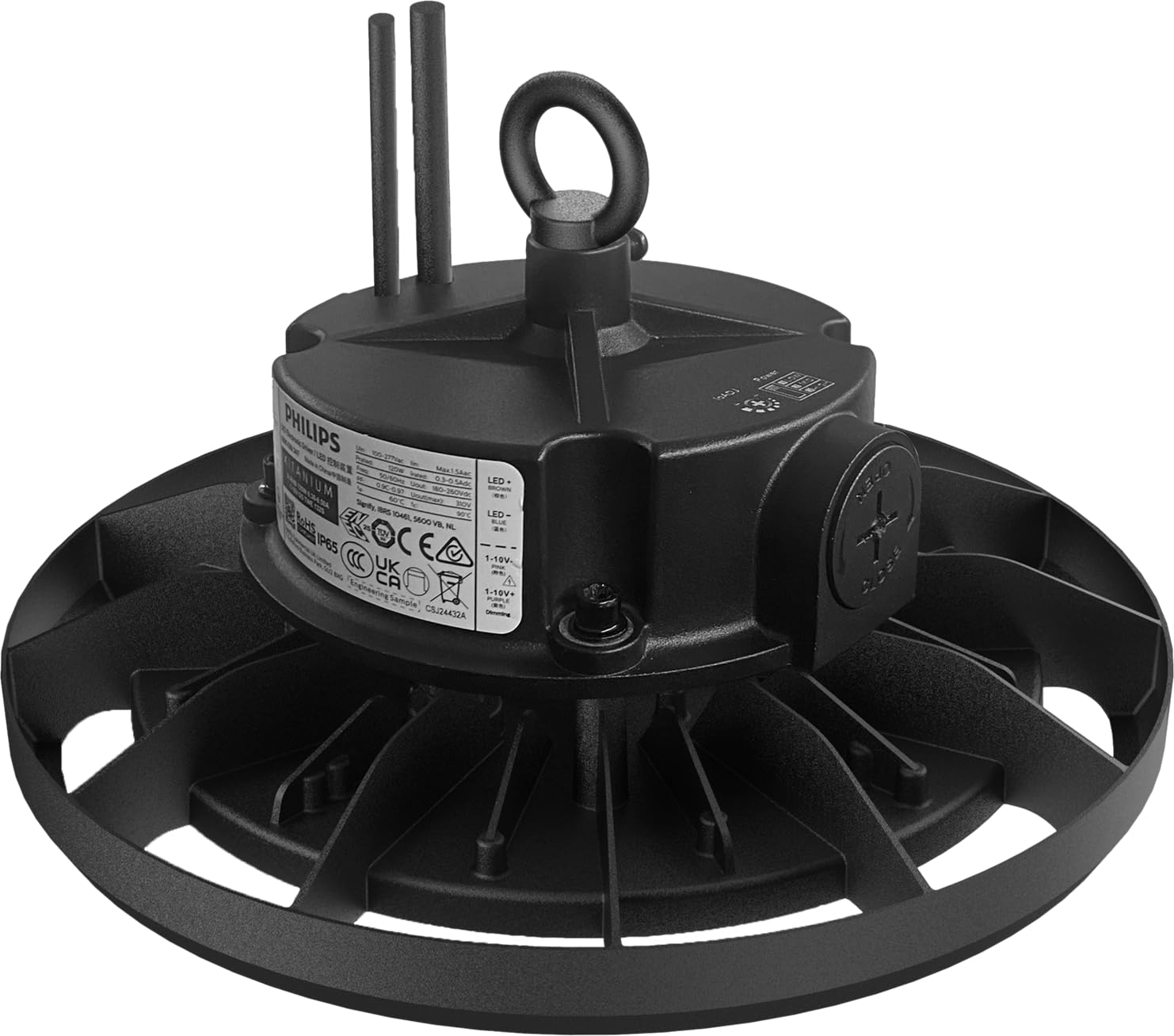 Berger & Schröter | LED Strahler UFO high bay light Hallenstrahler 120 W, Energieeffizienzklasse A, Superhelle 22800 Lumen, Deckenleuchte 6500 K Weißlicht, IP66, dimmbare Werkstattlampe
