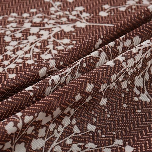 Image of Floral Printed Home Decor Curtains for Living Room, Bedroom Doors and Windows Panel, Parda, Eyelets Hanging, Coffee, 4 x 6 Feet, 1 Piece
