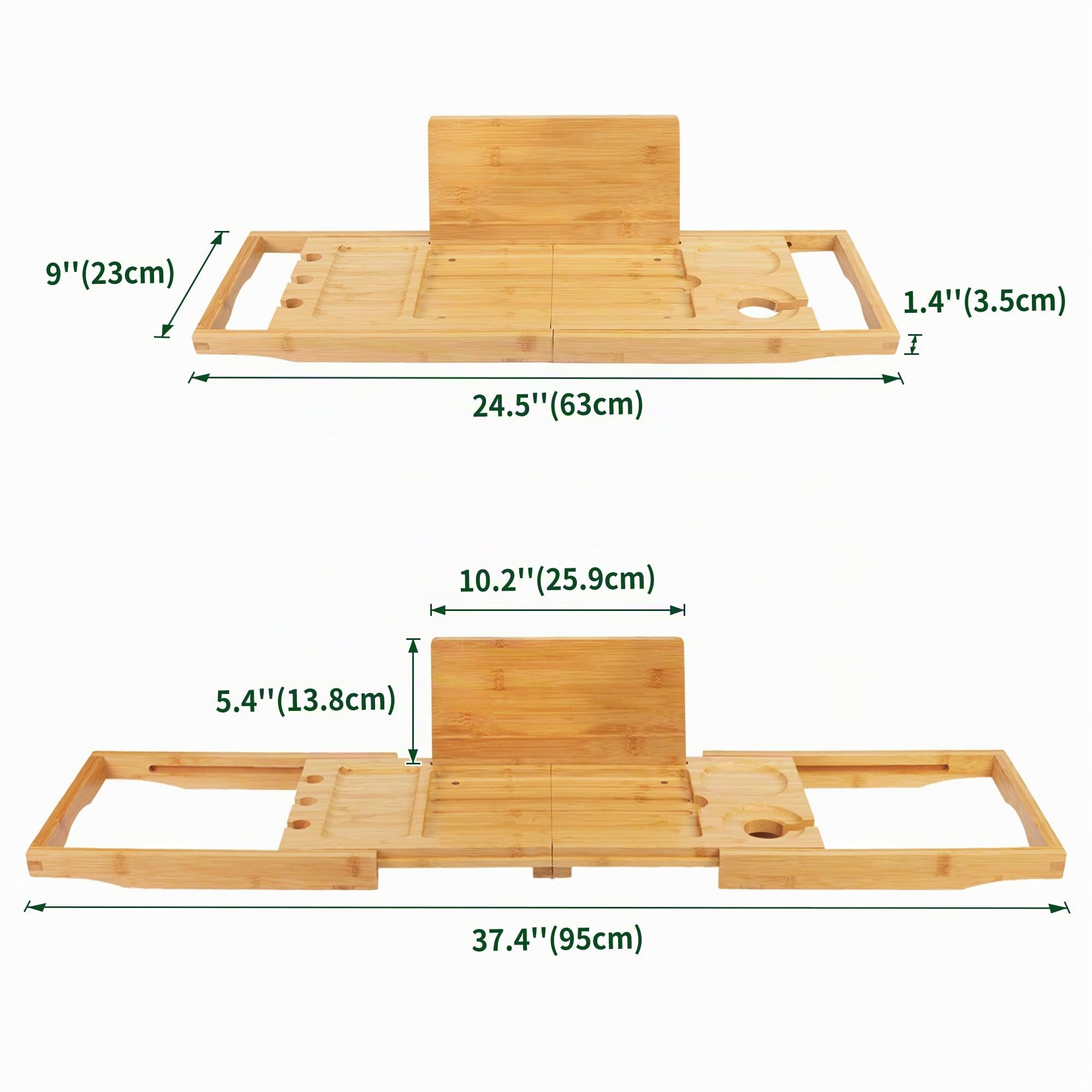 Utoplike Bamboo Bathtub Caddy Tray Badewanne Tablett für Wanne,verstellbare
