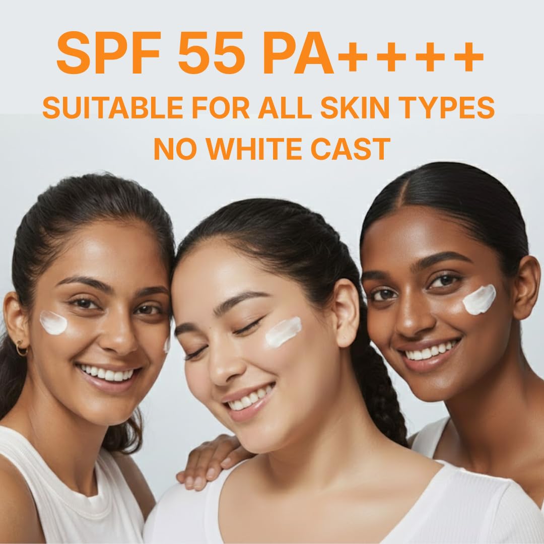 Sun MD Sunscreen Gel SPF 55 PA++++ | Lightweight UV Protection, No White Cast, Ceramide Enriched for Dry, Normal & Combination Skin
