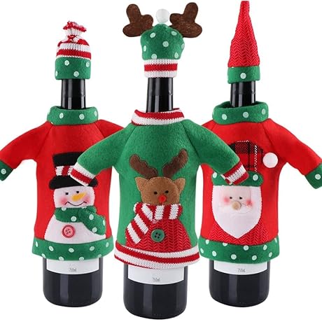 Christmas Wine Bottle Covers - A Festive Touch for Your Holiday Celebrations