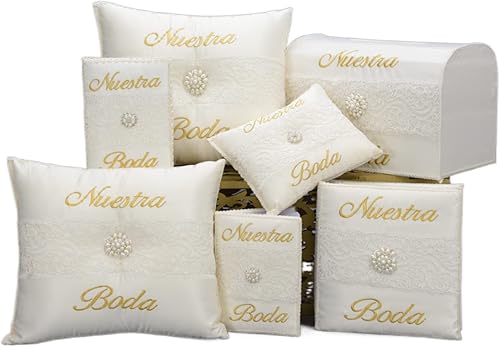 A&C Quinceañeras and More Accesorios de boda Juego de almohadas, Álbum de boda Libro de invitados de boda Almohada de boda Cojines de boda Our