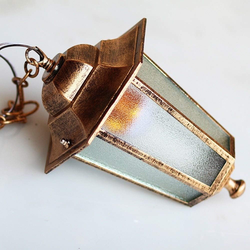 Lamp Antirust Aluminum External Ceiling Chandeliers Lanterns Decoration Courtyard Hanging Lantern Patio Terrace Community Aisle Waterproof Glass Lamp Flush Mount Fixture/Color/Diameter: 19Cm