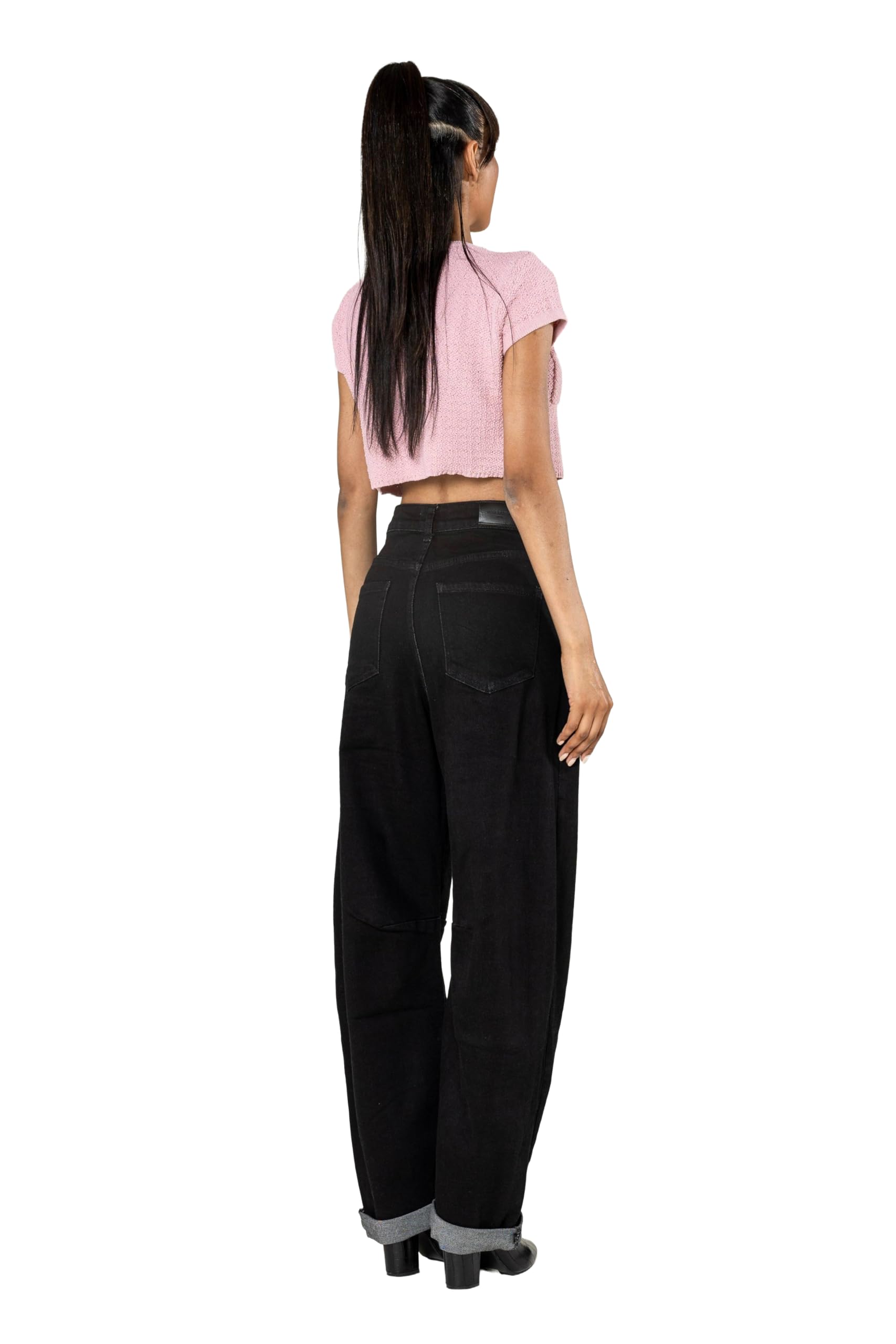 Nina Carter YY307 - Vaqueros para mujer, corte barril, cintura alta, pantalones vaqueros de cintura alta, pantalones vaqueros elásticos
