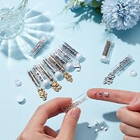 Set de 468 mărgele semi-Tila NBEADS, 3 dimensiuni, mărgele de sticlă cu 2 găuri în 3 culori, 5x5 mm, 5x2 mm, 5x1 mm, pentru crearea de bijuterii 3
