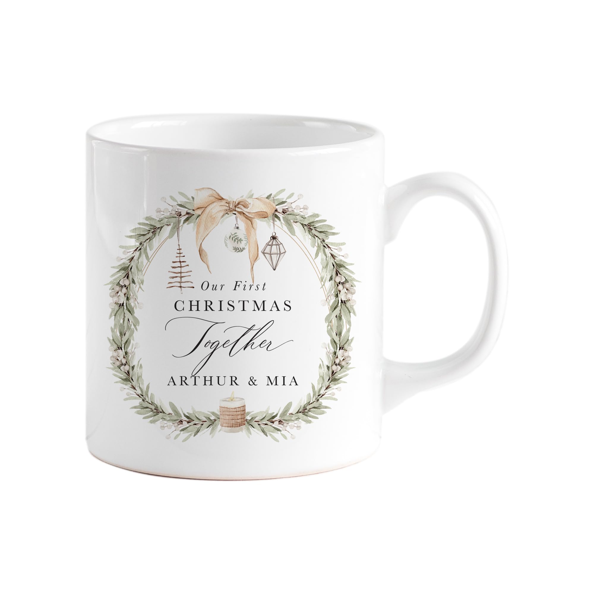 Our first Christmas together mug with names Gift for boyfriend girlfriend wife husband him her Newlywed couple 1st Xmas present Keepsake