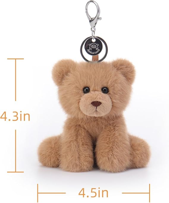 Apricot Lamb Leisure Bear Soft Stuffed Plush Keychain Keyring Toys 4.5