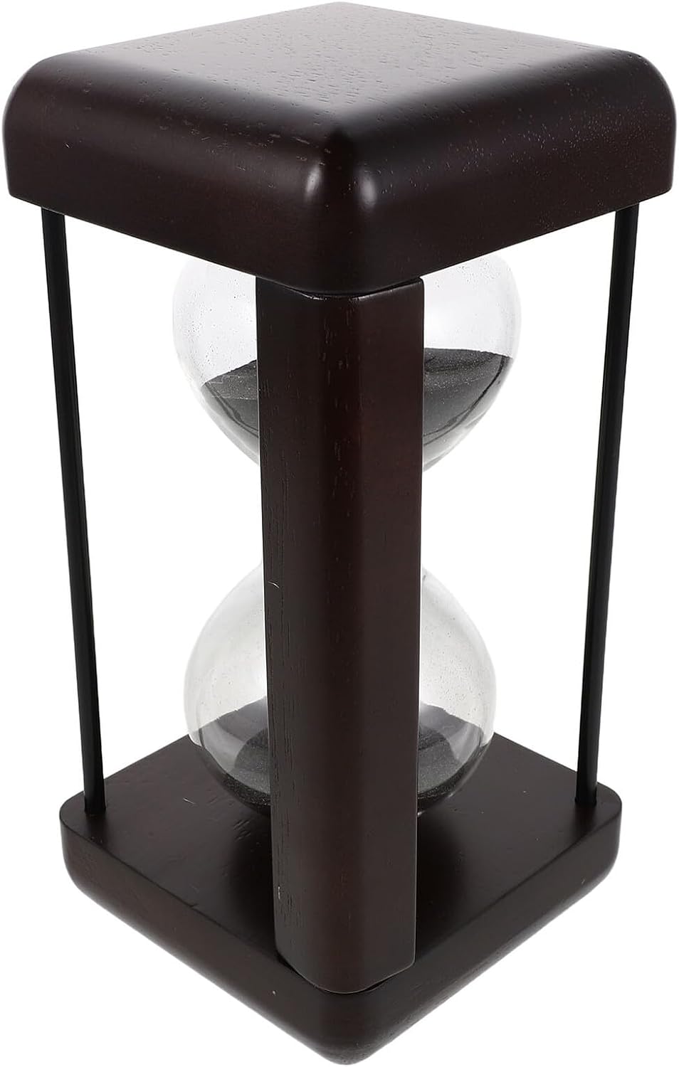 ibasenice Vintage Black Sand Hourglass Timer 30 Minutes Glass Sand Timer Decorative Desktop Ornament for Office Cooking Classroom Use