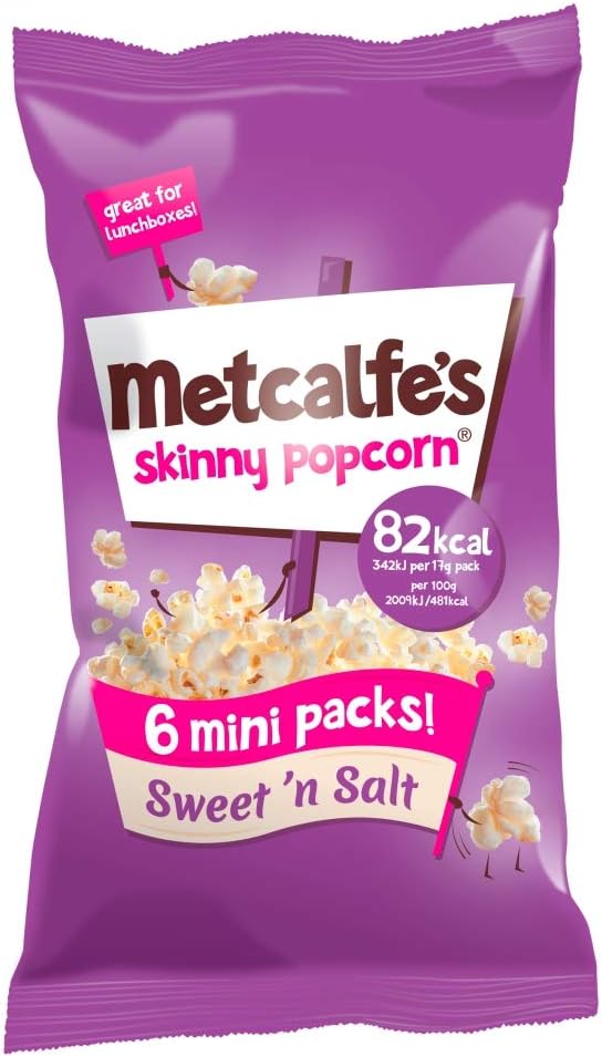Metcalfe's Skinny Popcorn Sweet 'n Salt, 102g (6x17g) Amazon.co.uk