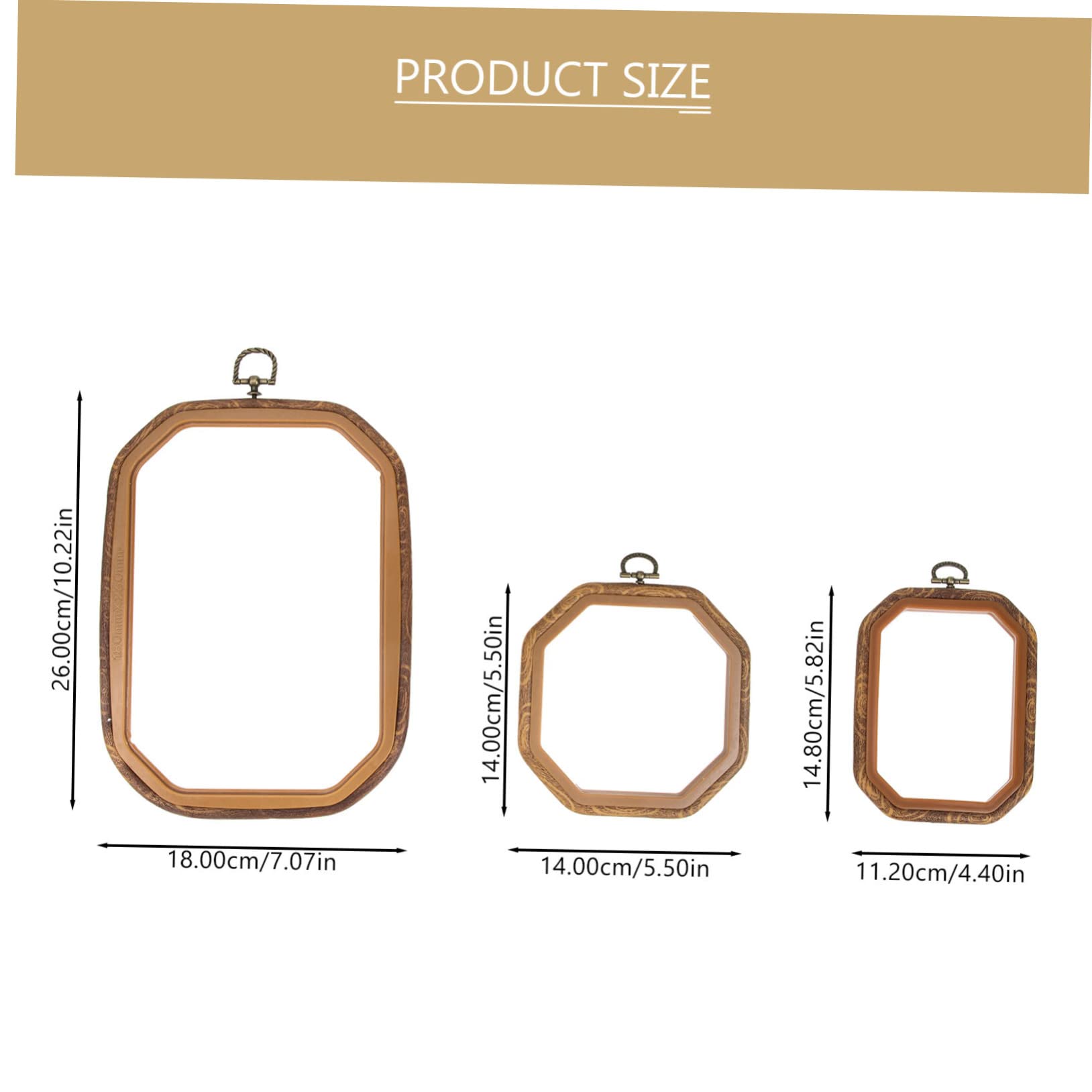 OSALADI 3Pcs Vintage Embroidery Hoops Stitching Frames for DIY Cross Stitch Needlework and Quilting Present for Beginners and Craft Lovers