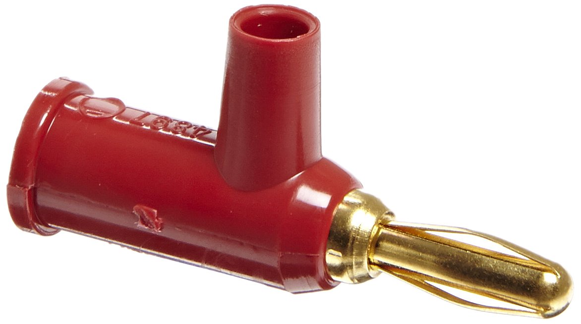 Pomona 4897-2 Do-It-Yourself Solderless Stackup Banana Plug with Safety Shield, Gold Plated, 1.55