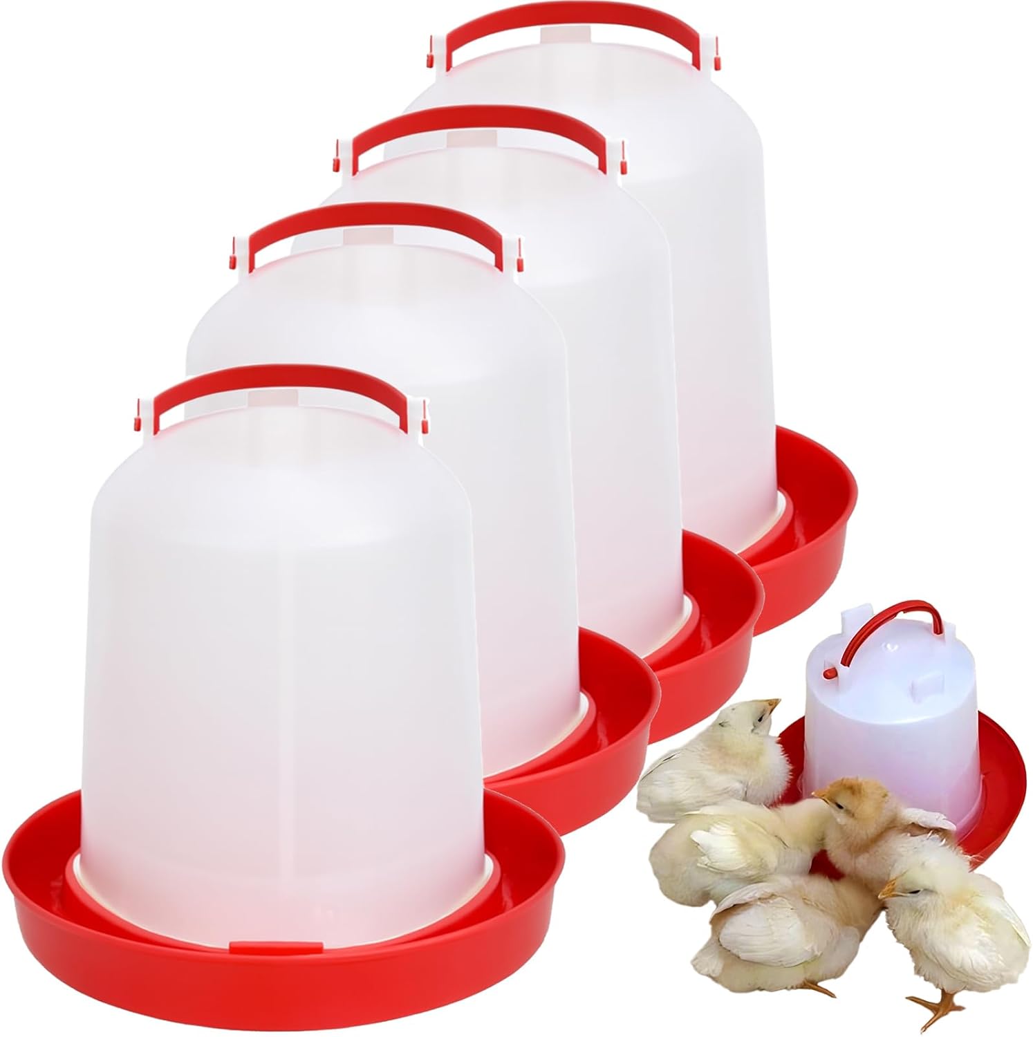 Poultry & Bird Water Dispenser 3L, 4-Pack – Easy to Refill Hanging Chicken Waterer for Ducks, Quail, and Small Birds