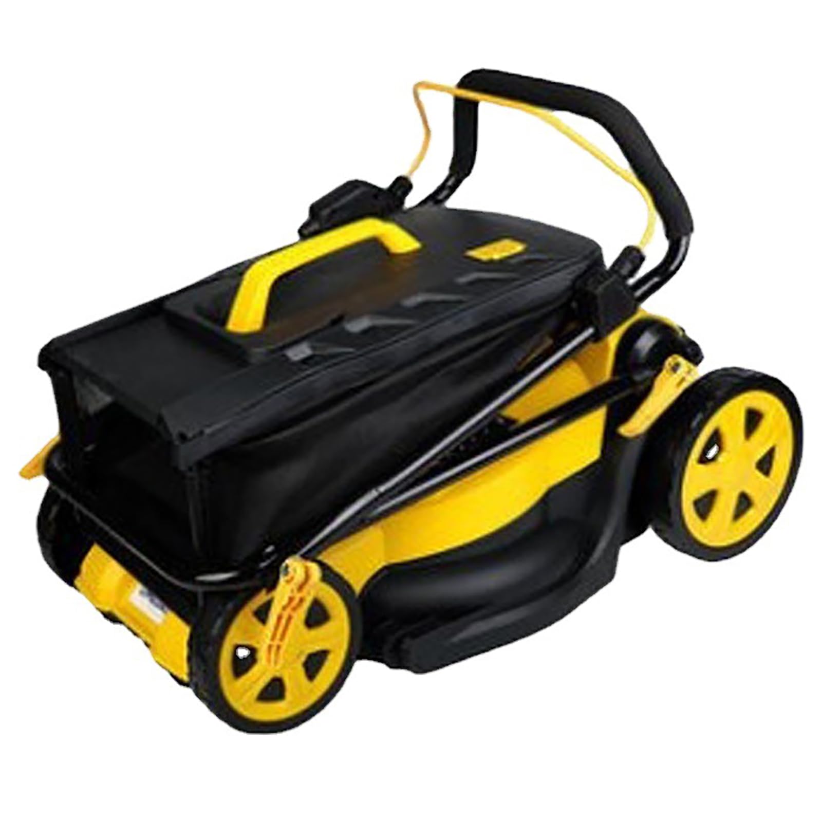 Tosaerba a Batteria a Spinta Manuale 40V Sacco di Raccolta Tosaerba Pieghevole con Altezza Regolabile comprensivo di 2 batterie e Caricabatterie,Giallo