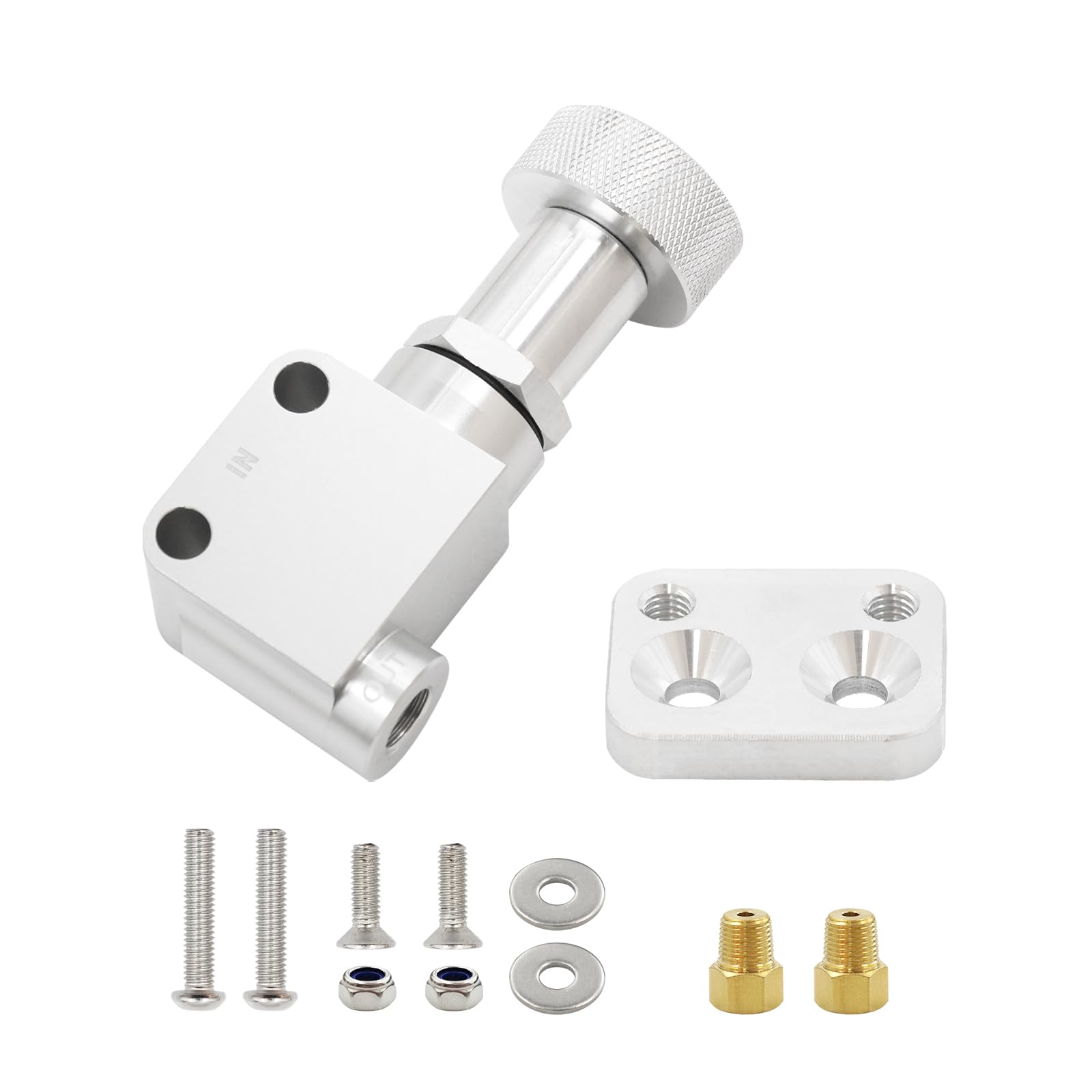Wakects 260-8419 Bouton de Valve de Dosage Réglable, Alliage d'aluminium, Réglage Fin de l'équilibre de Freinage et de la sécurité, Personnalisable pour les Véhicules de Performance (SILVER)