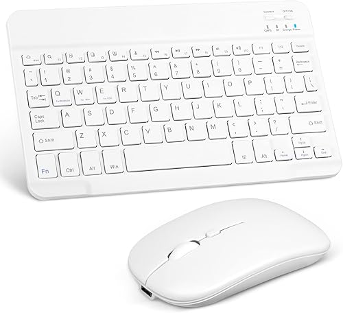 Miniatura 9 de UrbanX Combo de teclado y mouse Bluetooth recargable, ultra compacto, delgado, tamaño completo y ratones ergonómicos para Samsung Galaxy Tab S2 8.0