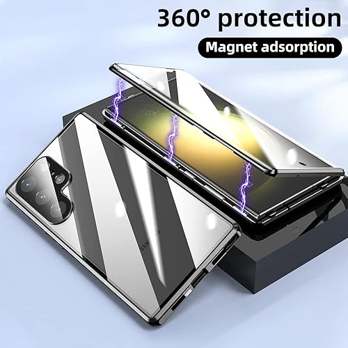 Miniatura 2 de Funda para Samsung Galaxy S23 Ultra, protección de cuerpo completo de 360 grados con bloqueo de seguridad, absorción magnética, parachoques de metal