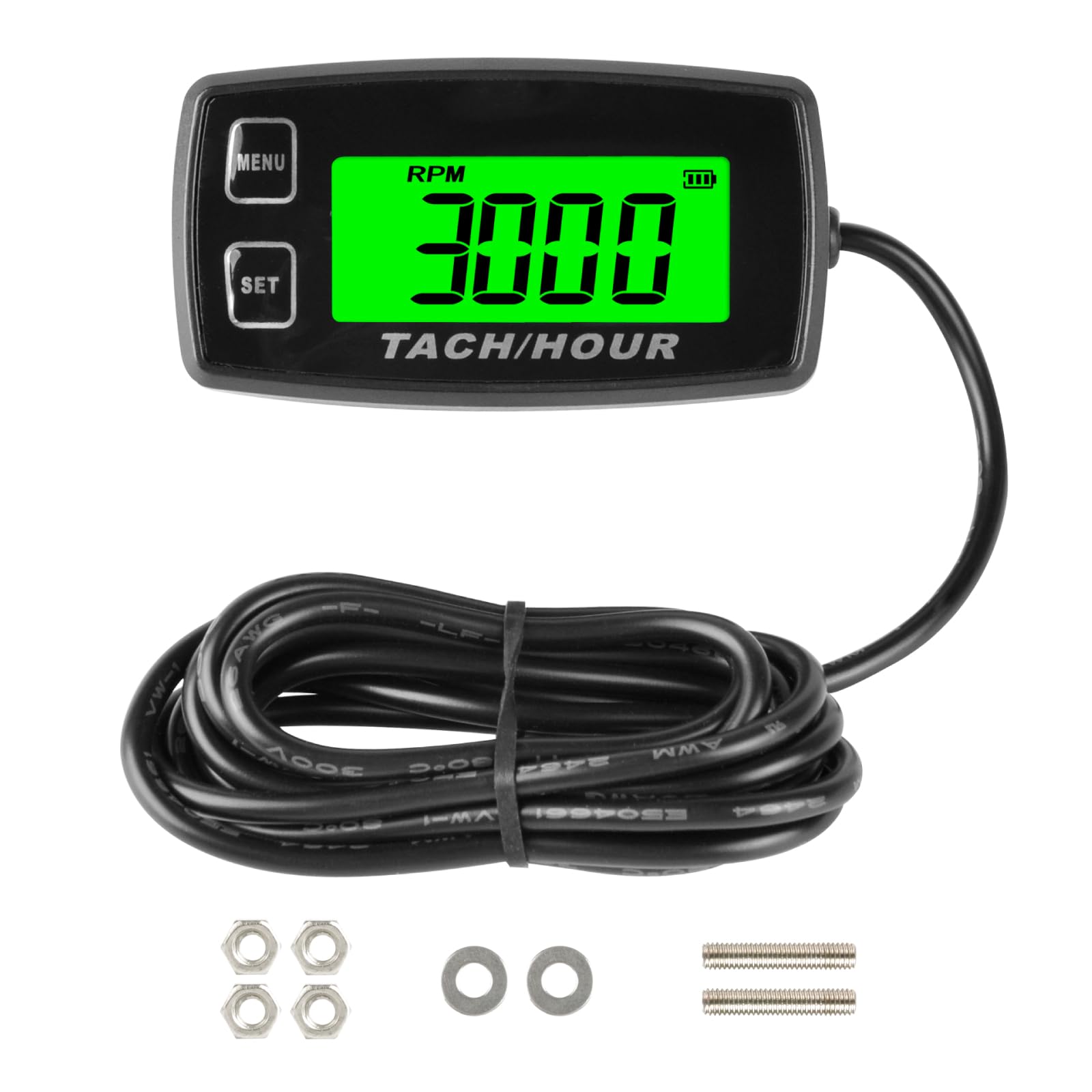 Contagiri Retroilluminato Contaore Indicatore Digitale di Promemoria Manutenzione Batteria Sostituibile per Tosaerba Motori Fuoribordo Generatori Spazzaneve