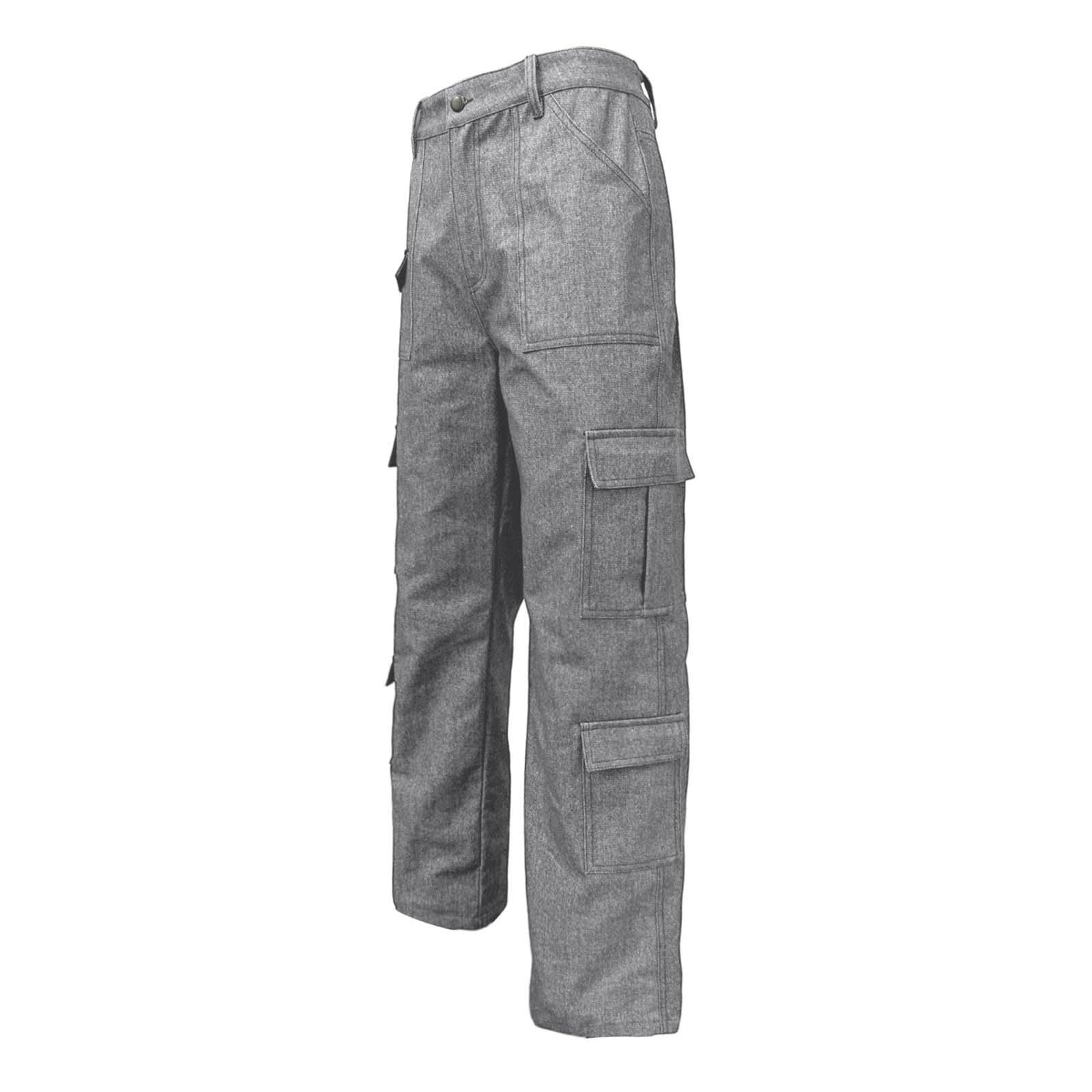 Jean baggy pour femme - Pantalon cargo en denim avec poches - Pantalon de travail - Coupe ajustée - Y2K - Pantalon de randonnée - Pantalon de loisirs - Pantalon d'extérieur - Pantalon de