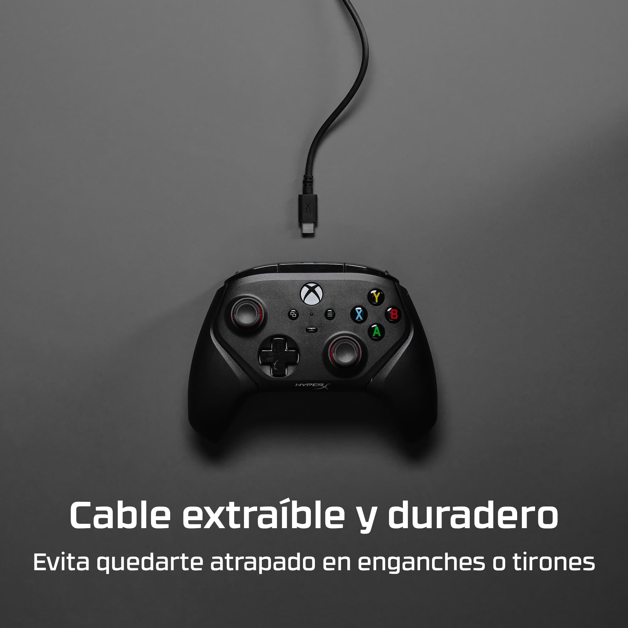 HyperX Clutch Gladiate mando para Xbox con cable, Botones programables, Conector de Audio de 3.5 mm, Licencia Oficial, Negro